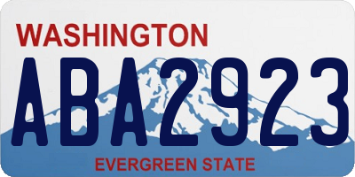 WA license plate ABA2923