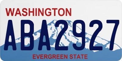 WA license plate ABA2927