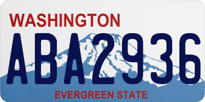 WA license plate ABA2936