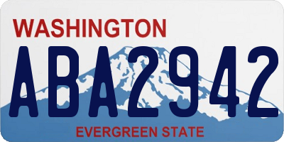 WA license plate ABA2942