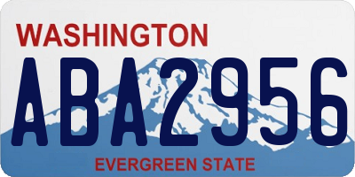 WA license plate ABA2956