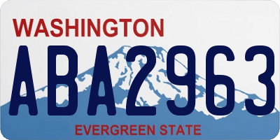 WA license plate ABA2963