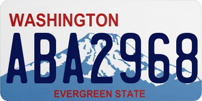 WA license plate ABA2968