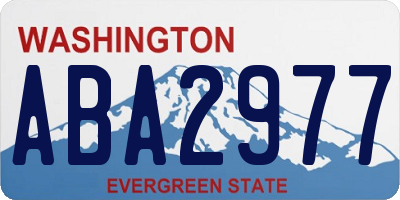 WA license plate ABA2977
