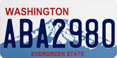 WA license plate ABA2980
