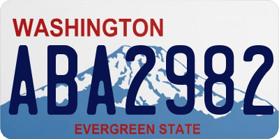 WA license plate ABA2982