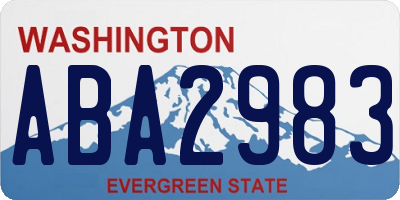 WA license plate ABA2983