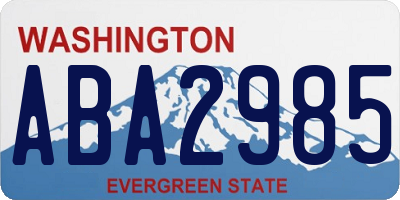 WA license plate ABA2985