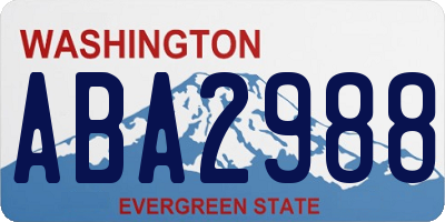 WA license plate ABA2988