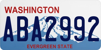 WA license plate ABA2992