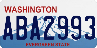 WA license plate ABA2993