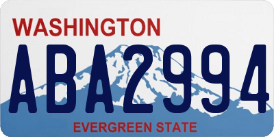 WA license plate ABA2994