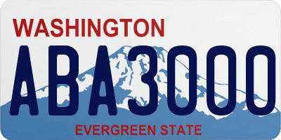 WA license plate ABA3000