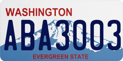 WA license plate ABA3003