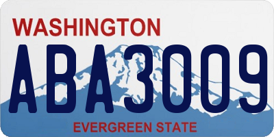 WA license plate ABA3009