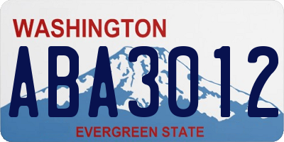 WA license plate ABA3012