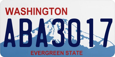 WA license plate ABA3017