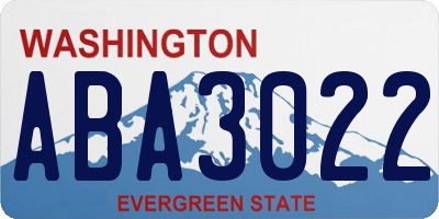 WA license plate ABA3022