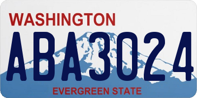WA license plate ABA3024