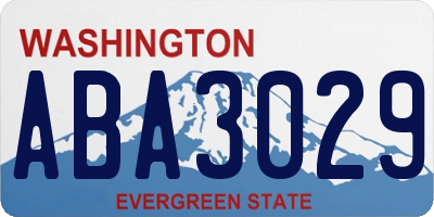 WA license plate ABA3029