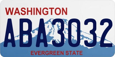 WA license plate ABA3032