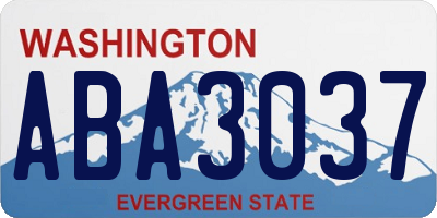 WA license plate ABA3037