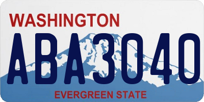WA license plate ABA3040