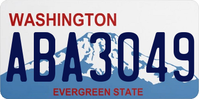WA license plate ABA3049