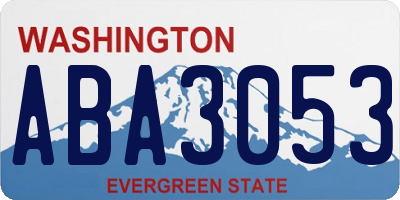 WA license plate ABA3053