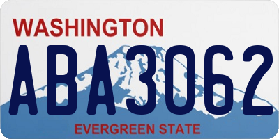 WA license plate ABA3062