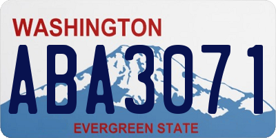 WA license plate ABA3071