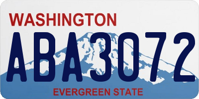 WA license plate ABA3072