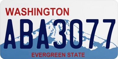 WA license plate ABA3077