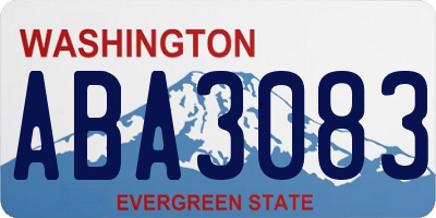 WA license plate ABA3083