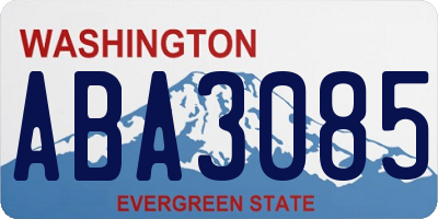 WA license plate ABA3085