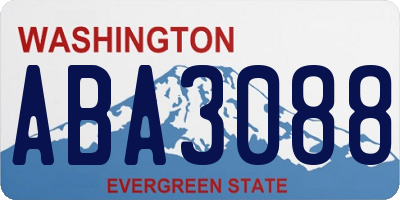 WA license plate ABA3088