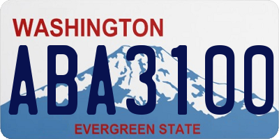 WA license plate ABA3100