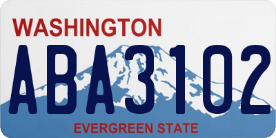 WA license plate ABA3102