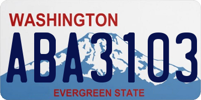 WA license plate ABA3103