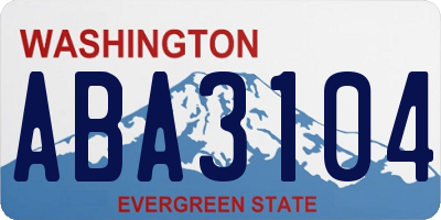 WA license plate ABA3104