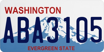 WA license plate ABA3105