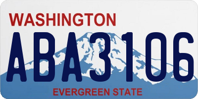 WA license plate ABA3106