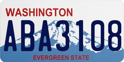 WA license plate ABA3108