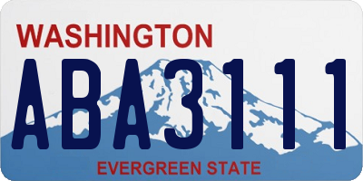 WA license plate ABA3111