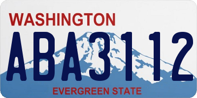 WA license plate ABA3112