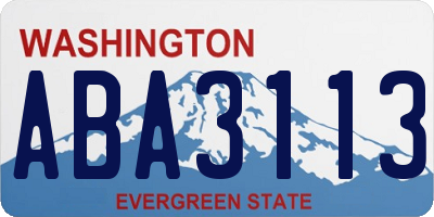 WA license plate ABA3113