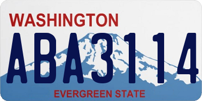 WA license plate ABA3114