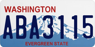 WA license plate ABA3115