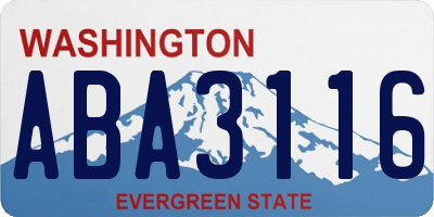 WA license plate ABA3116