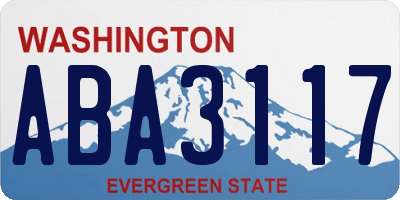 WA license plate ABA3117